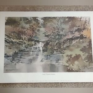 Michael Sloan Signed Numbered "Smokey Mountain Springtime" Watercolor Print